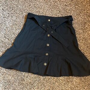 Nine West Black Skater Skirt with Button Detail